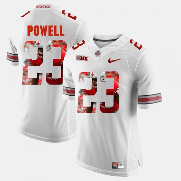 Ohio State Buckeyes Tyvis Powell Men's #23 White Pictorial Fashion College Football Jersey 2404XXXQ3